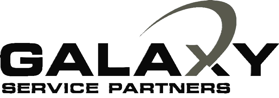 Sign reading 'Galaxy Service Partners' in black and white