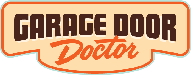 Sign reading 'Garage Door Doctor' with bold font and decorative border.