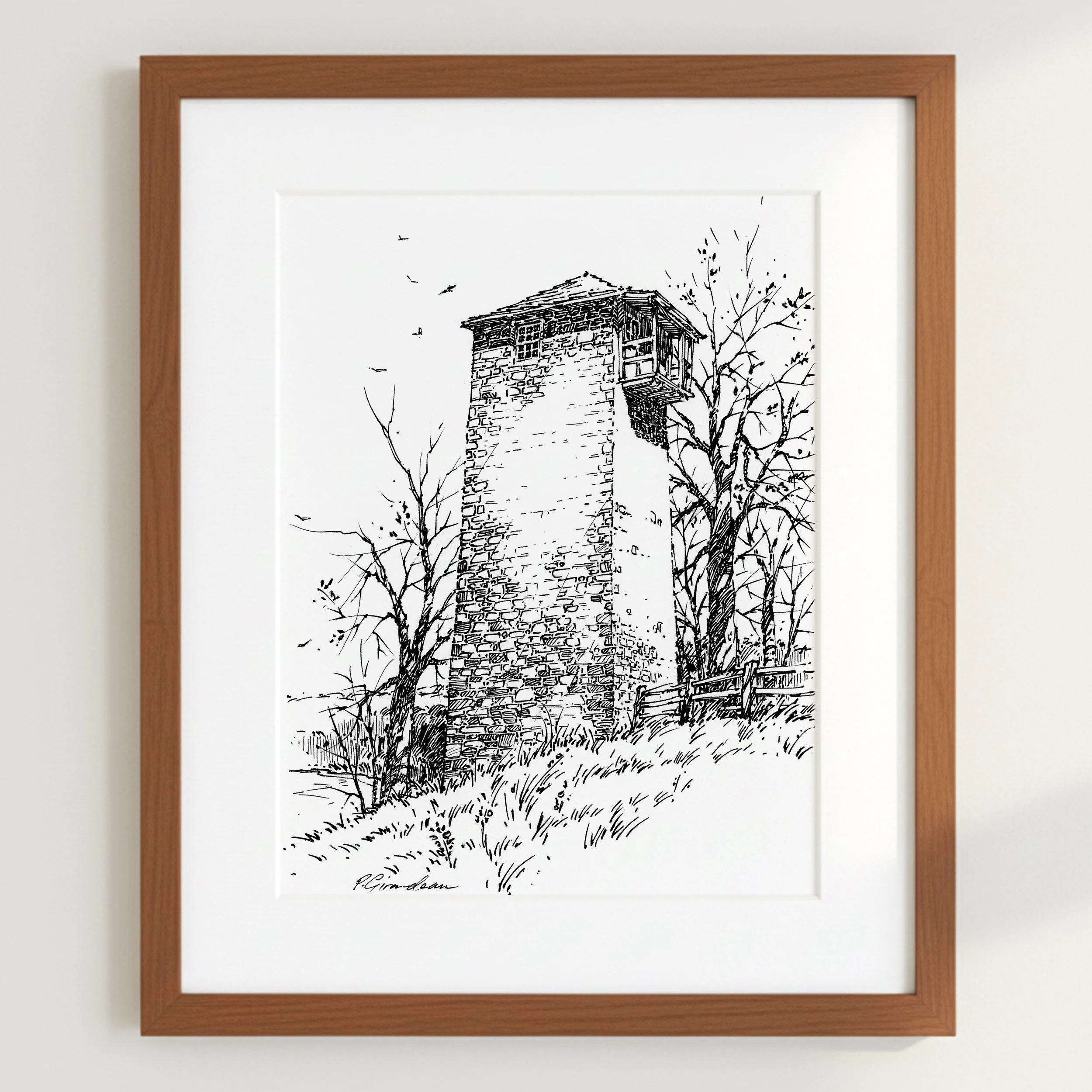 Shot Tower - Ink Sketch