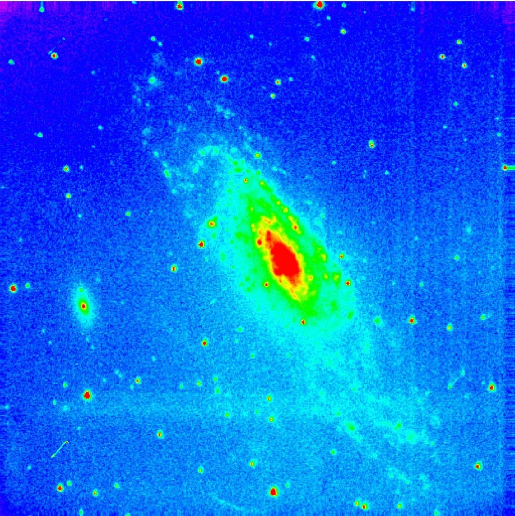 image d’une galaxie à la suite de trois heures d’exposition