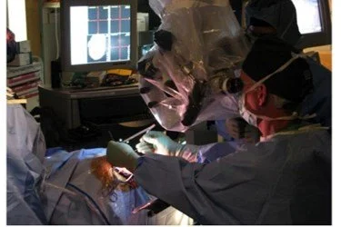 neurosurgeon with equipment