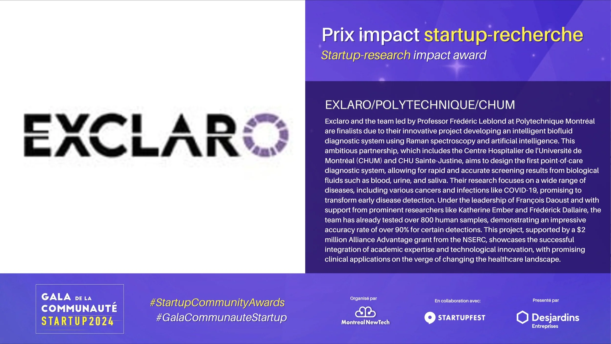 EXCLARO FINALISTE STARTUP Slide