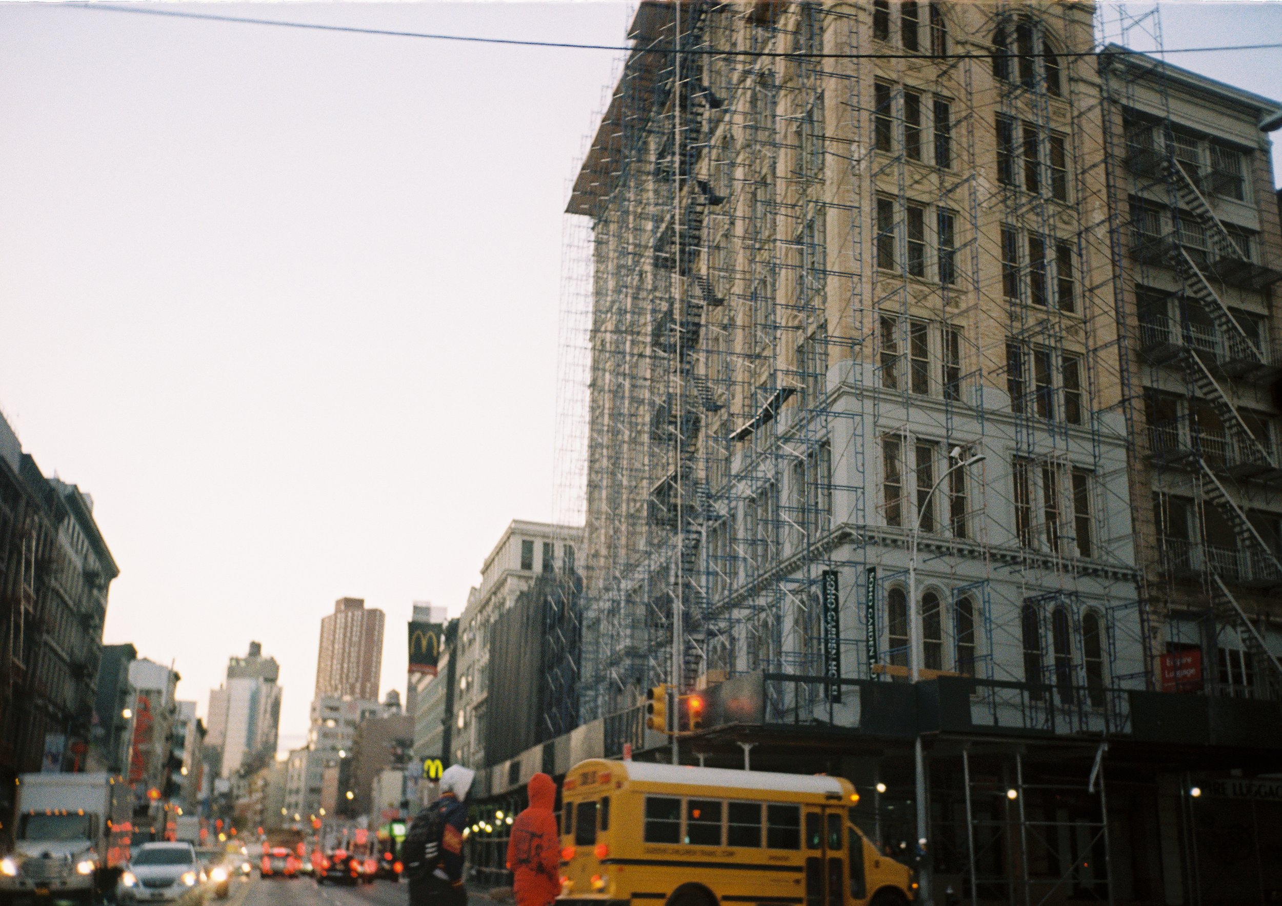 Street view of construction and city life