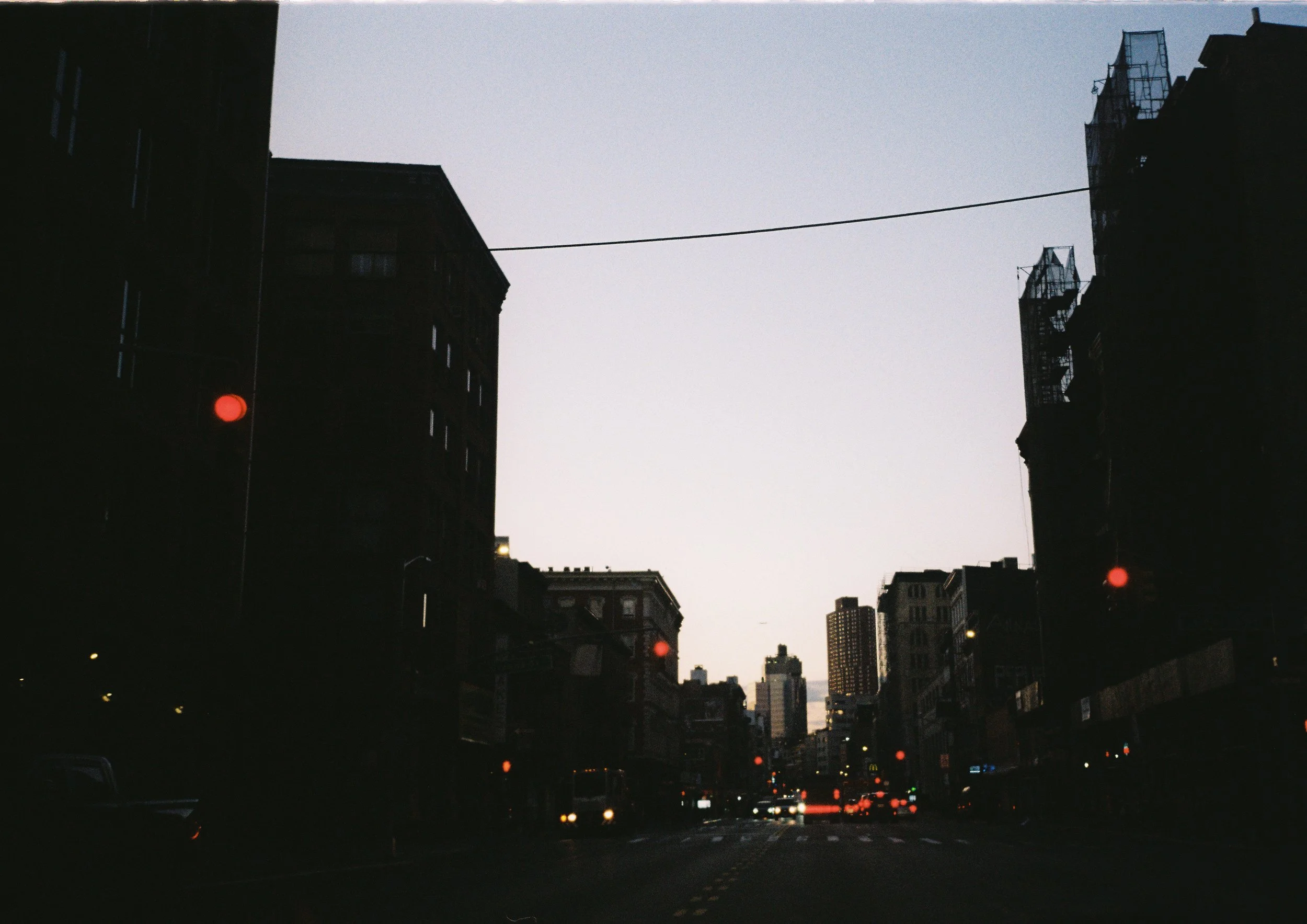 Morning street view of cityscape