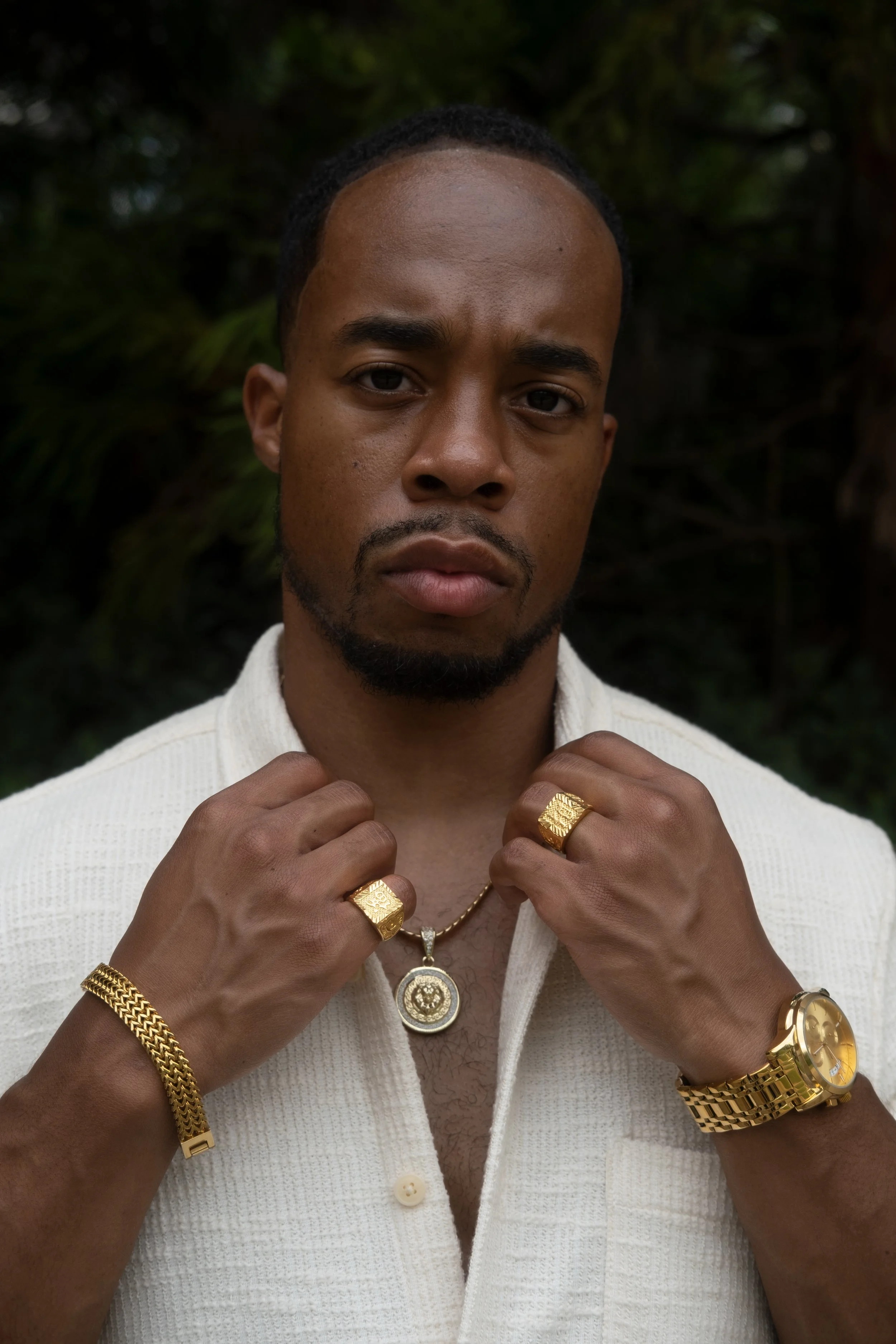 Close-up framing of Corey