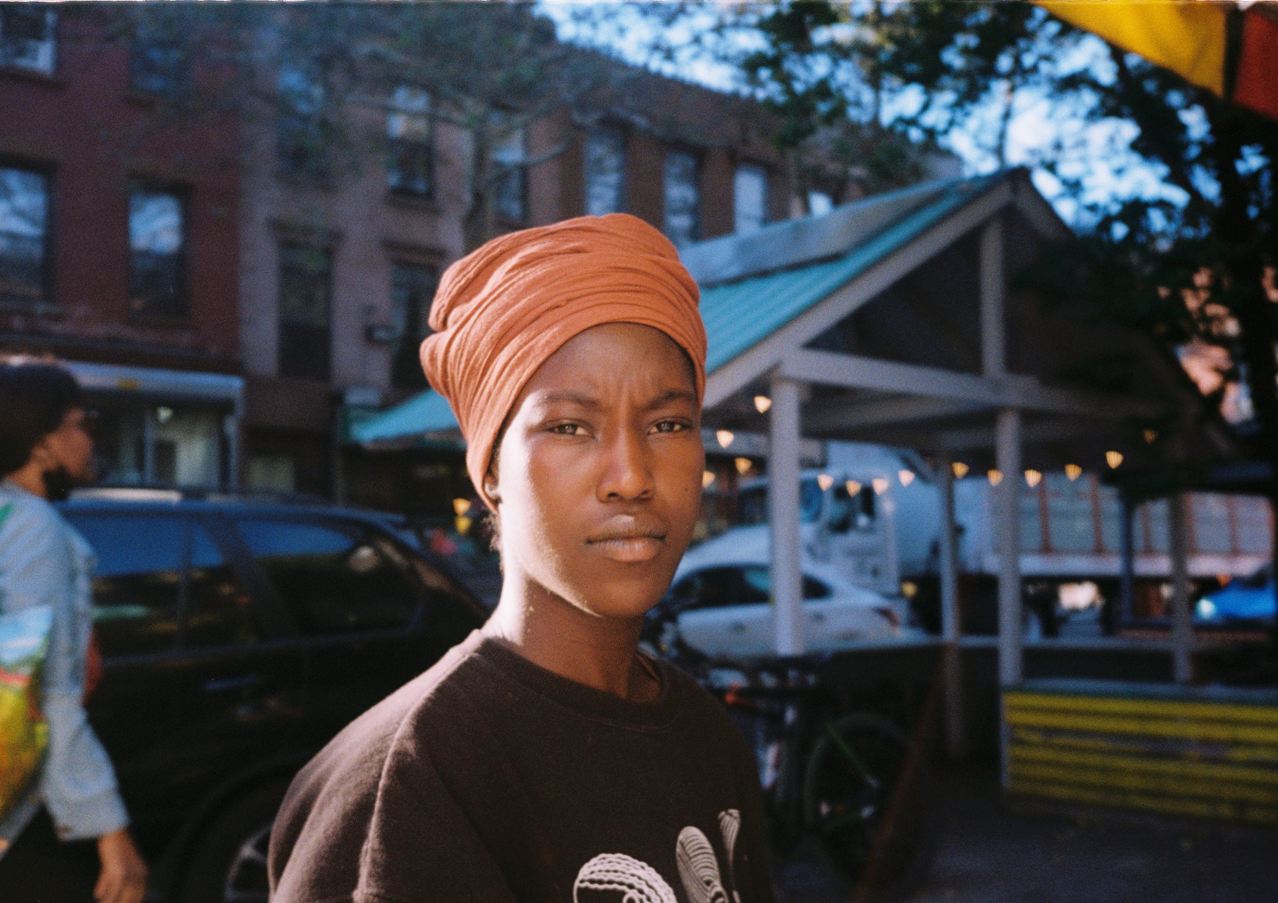 Close-up of Ismatu on street