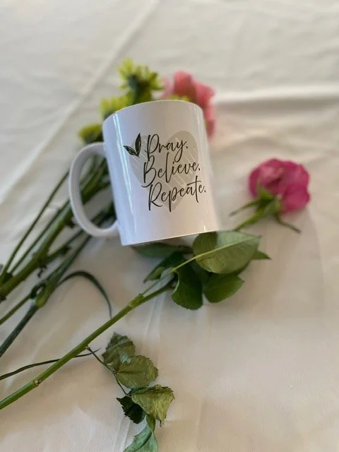 PRAY. BELIEVE. REPEATE. - Mug