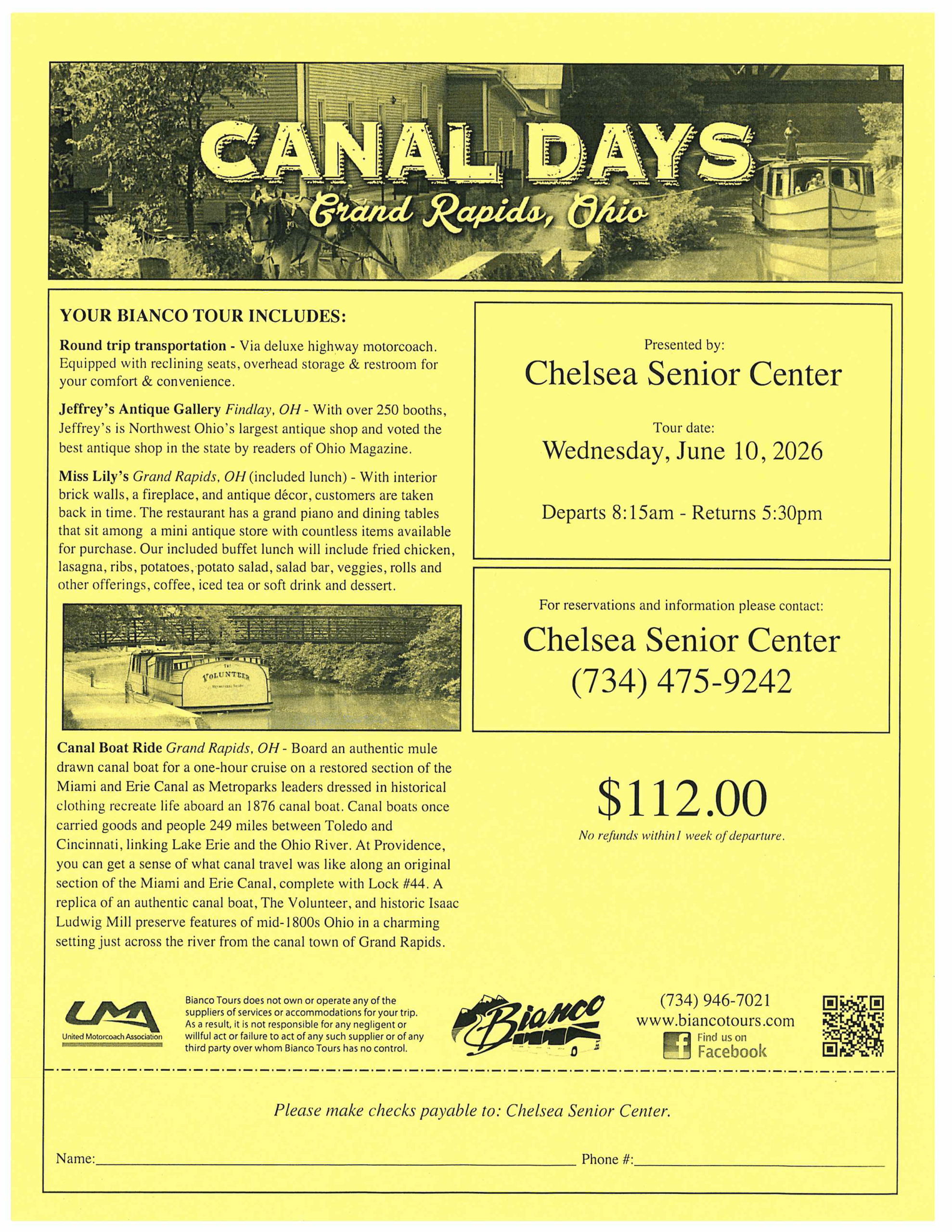 Chelsea Senior Center Canal Days June 2026
