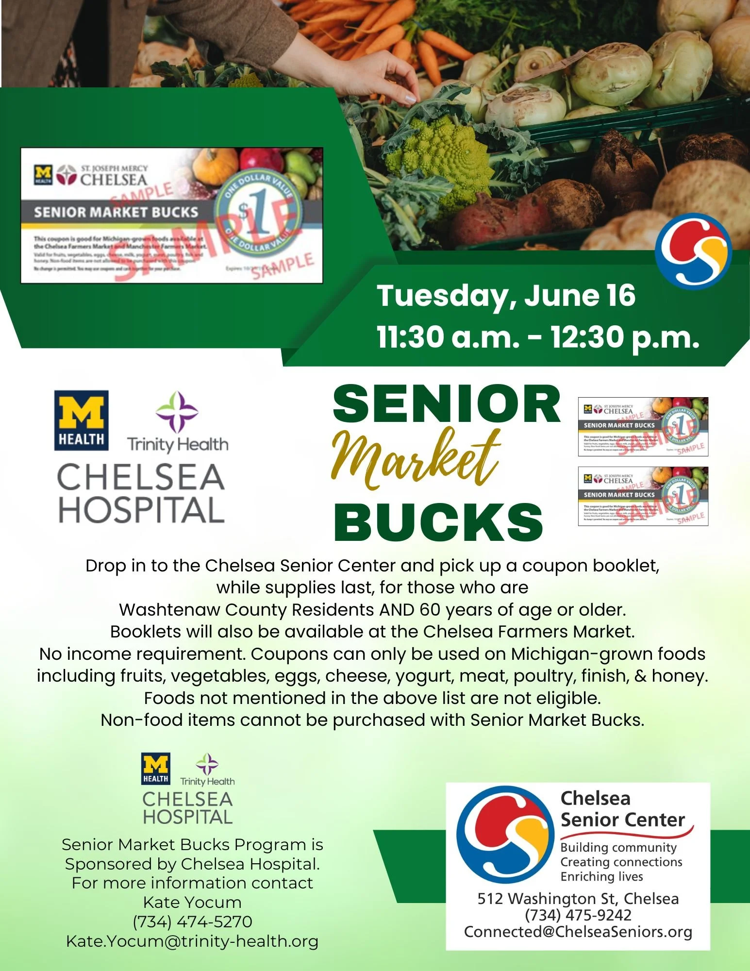 Chelsea Senior Center Senior Market Bucks
