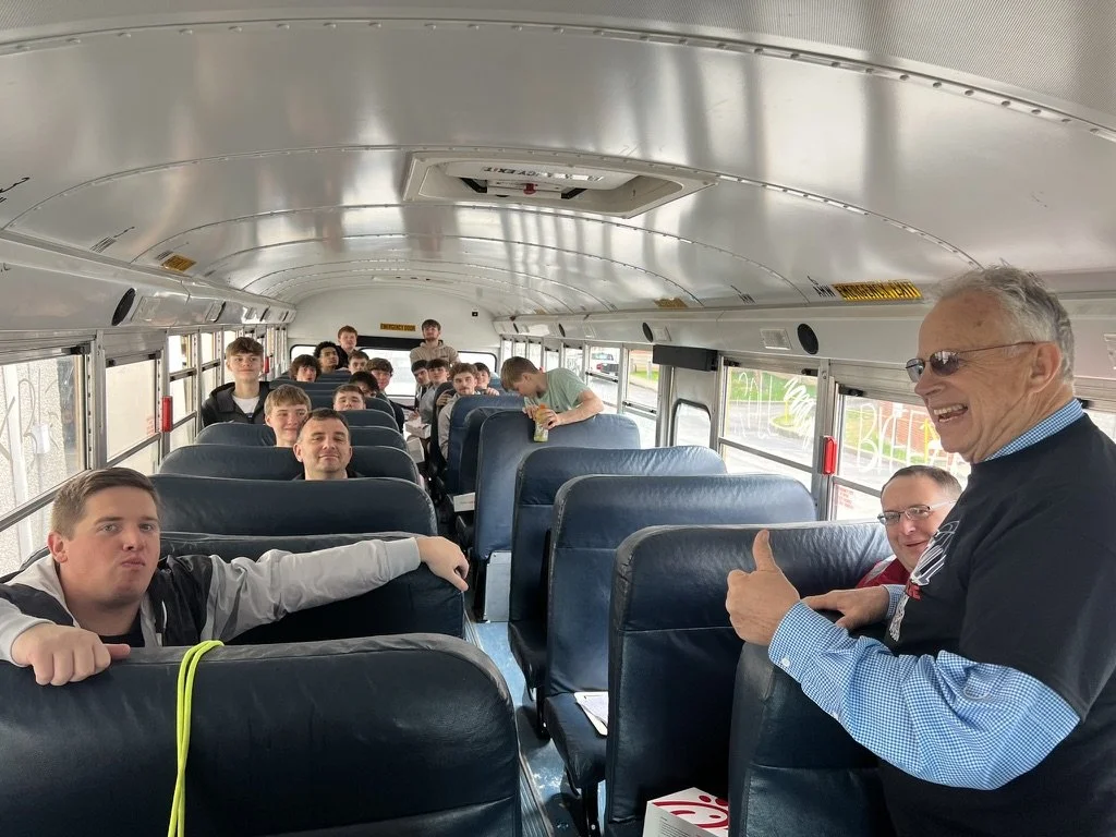 Got on the bus with the ACHS Boys' basketball team to encourage them at the state tournament.  Our youth is the future!