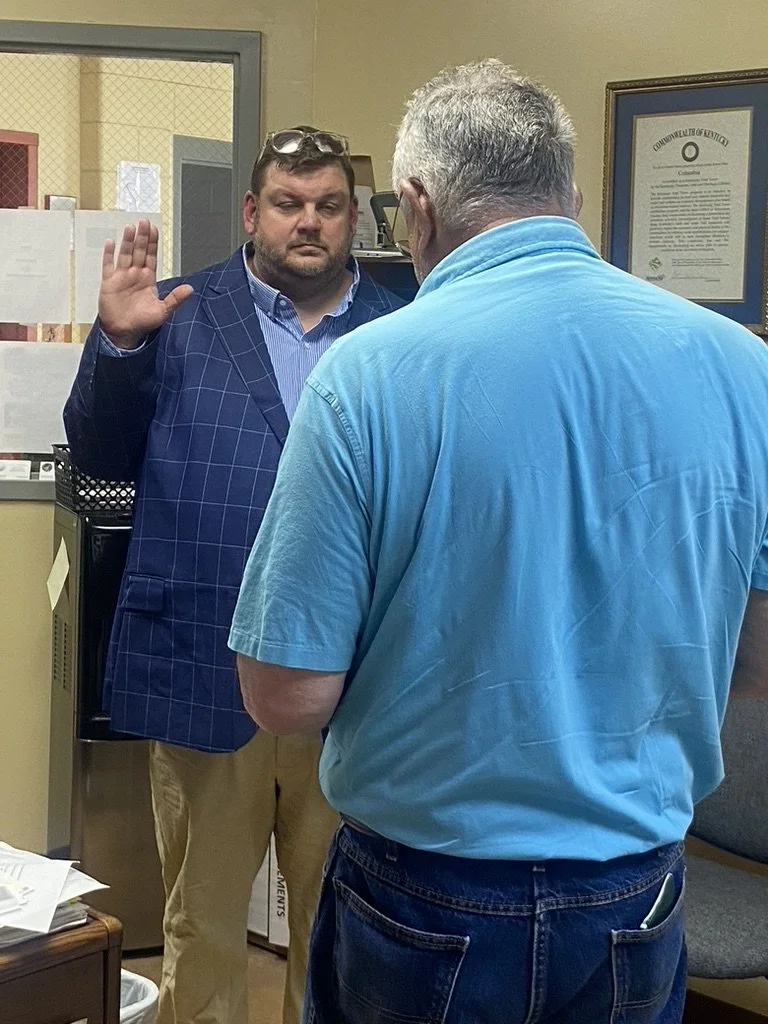 Swearing in Magistrate Davenport as he takes the seat for District 2.  I have known Todd and his family since he was a young child. I volunteered to help build the life center named after his father, Rev Bill Davenport.  