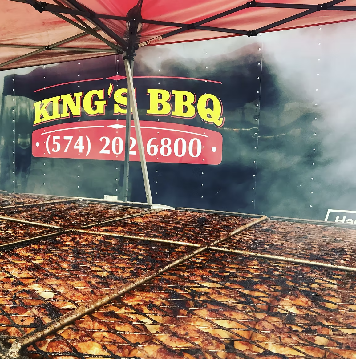 Smoked ribs and brisket platter from Kings BBQ catering in Goshen, Indiana.