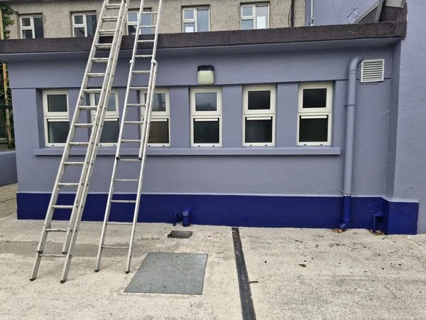 exterior painted wall of school