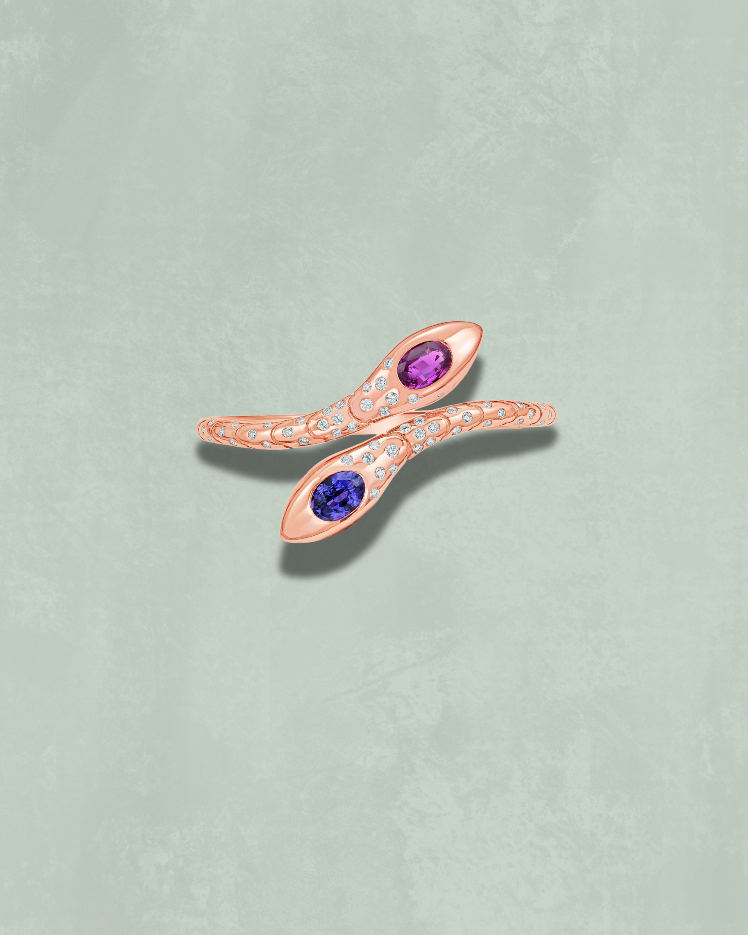 Dual Sapphire Serpent Bangle