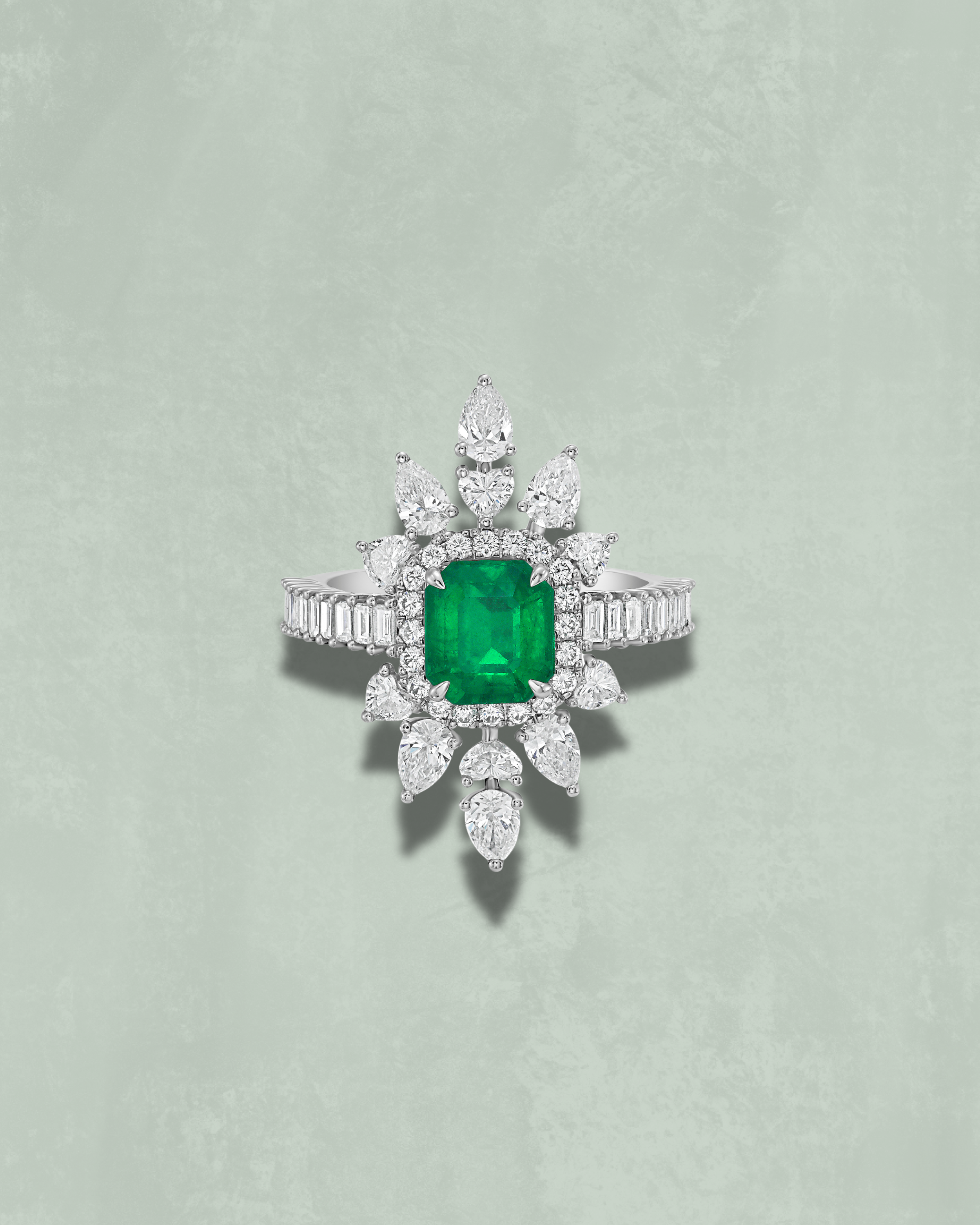 Colombian Emerald Cathedral Ring
