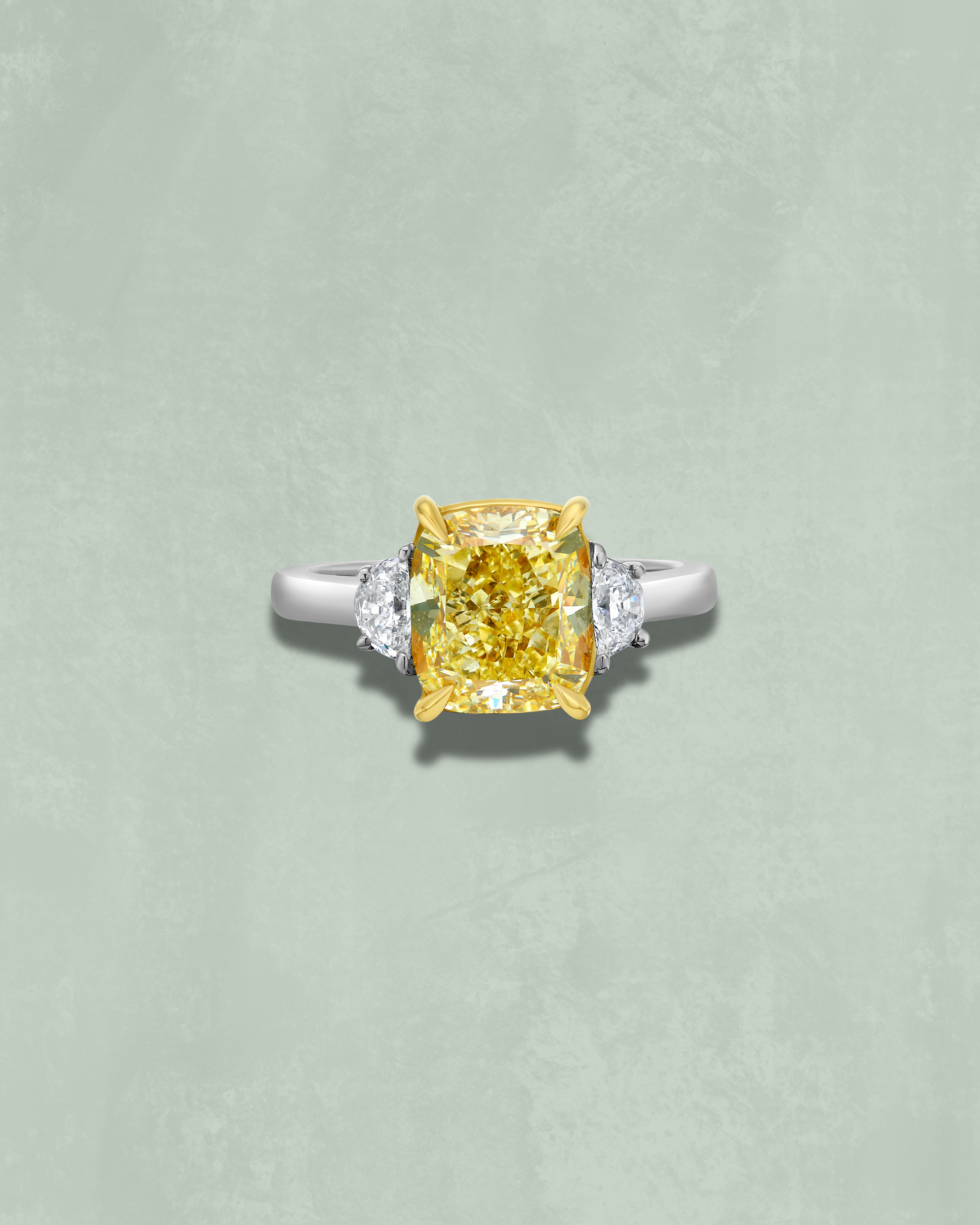 3.08ct Cushion 3 Stone