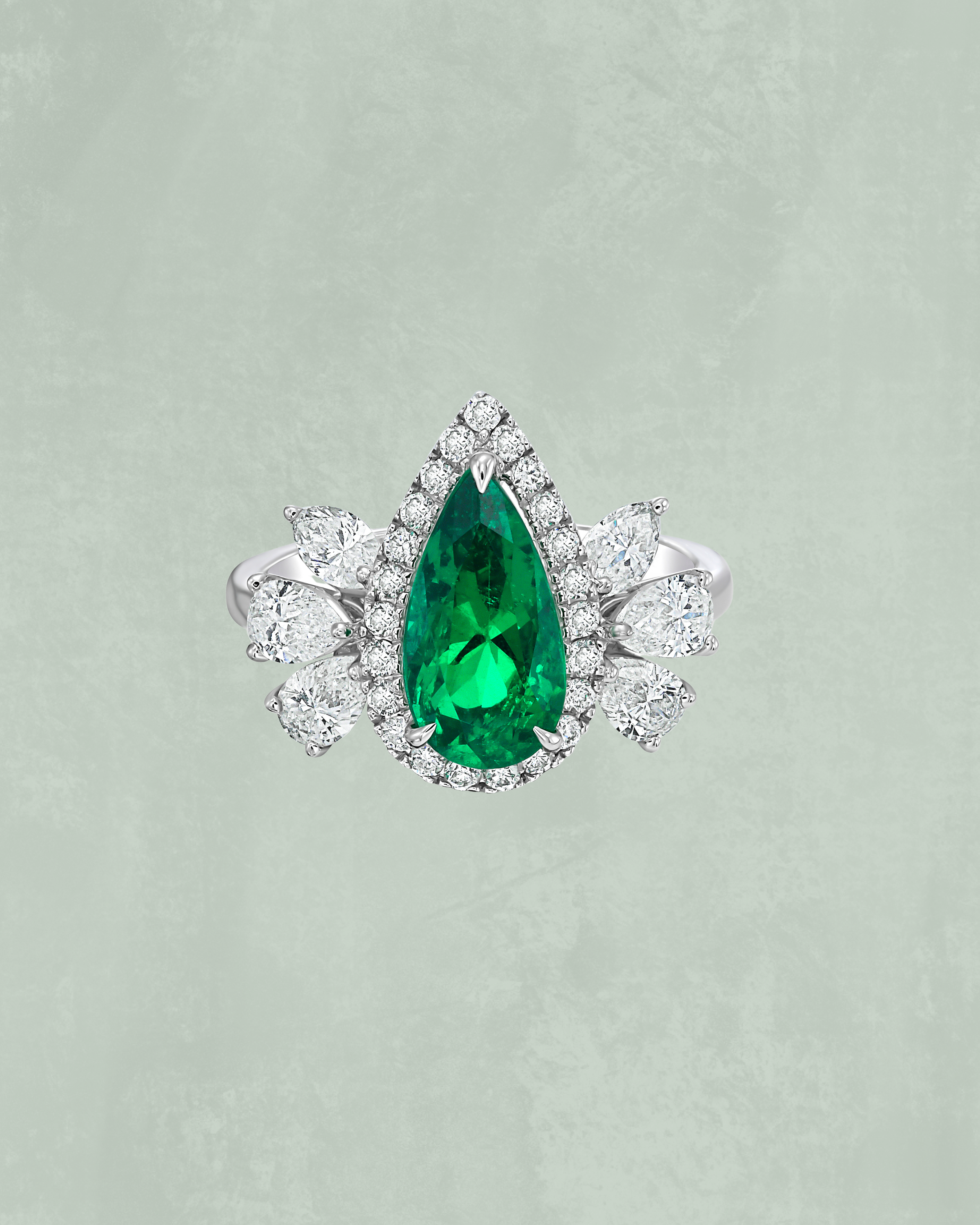 Colombian Emerald Pear Ring