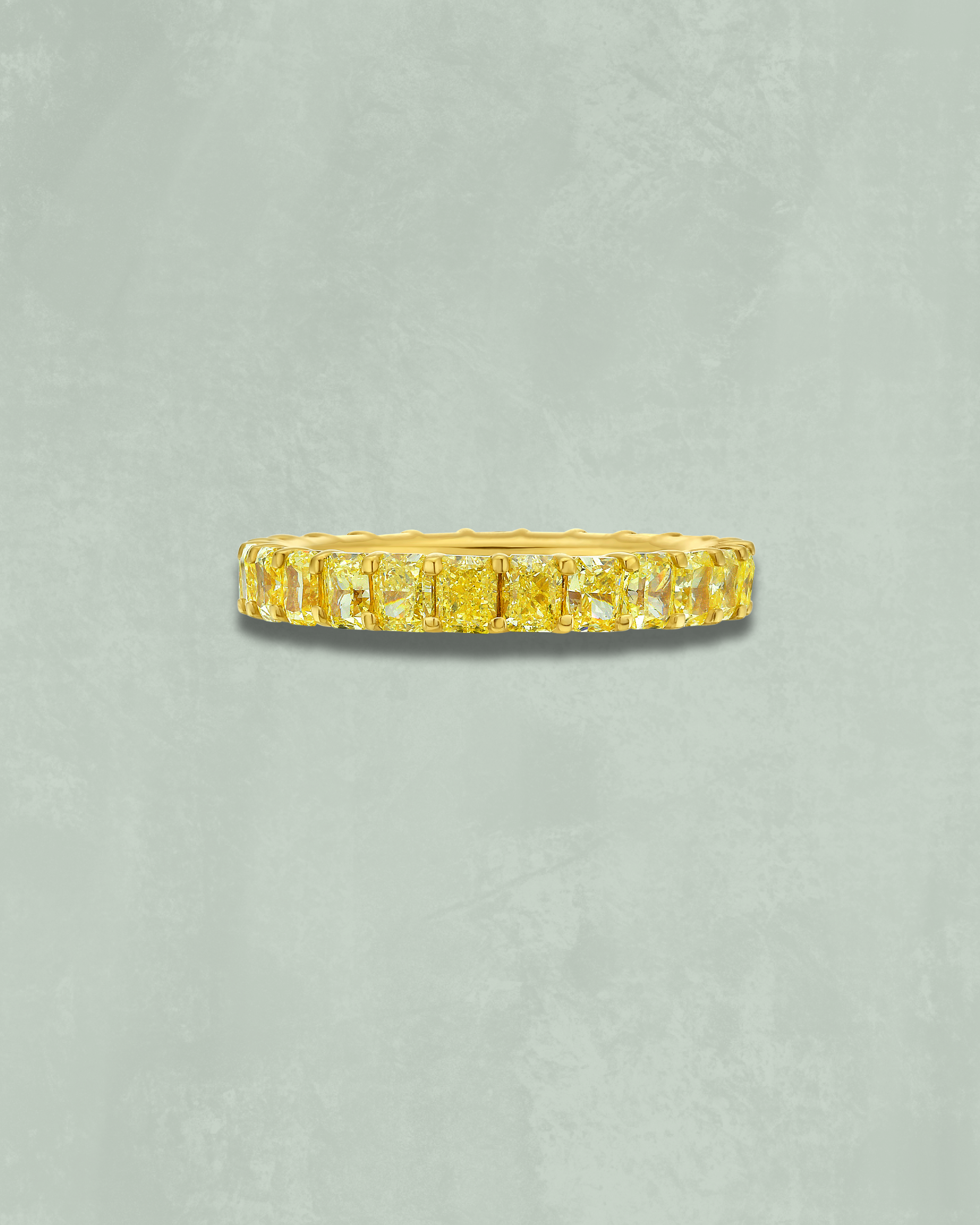 Cushion Yellow Diamond Band