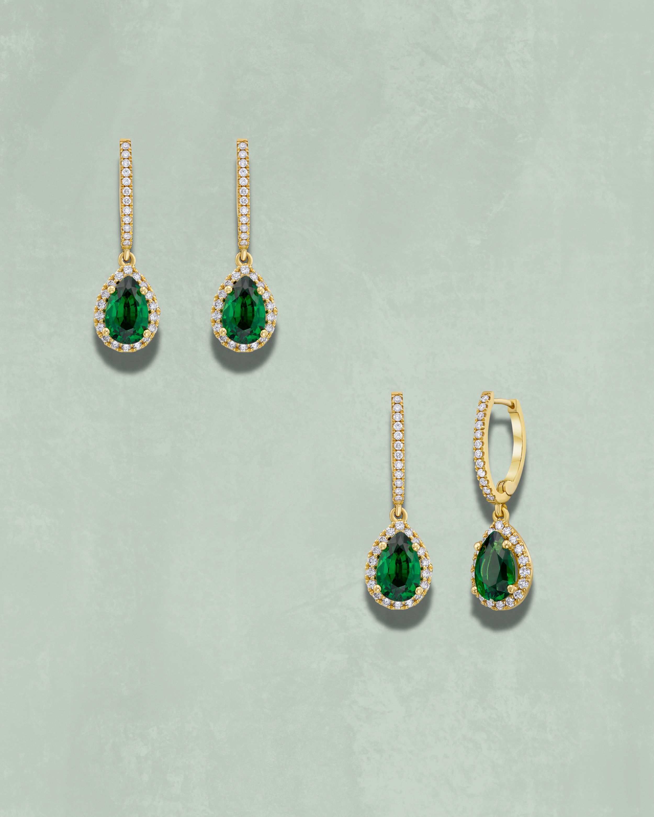 Tsavorite Halo Drops