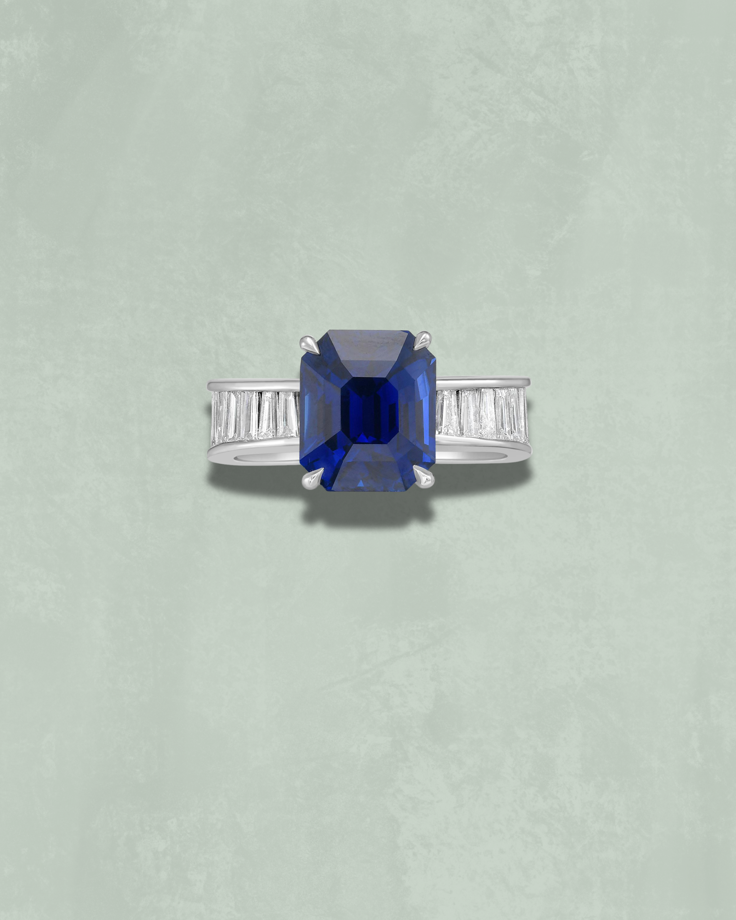 Blue Sapphire Baguette Ring