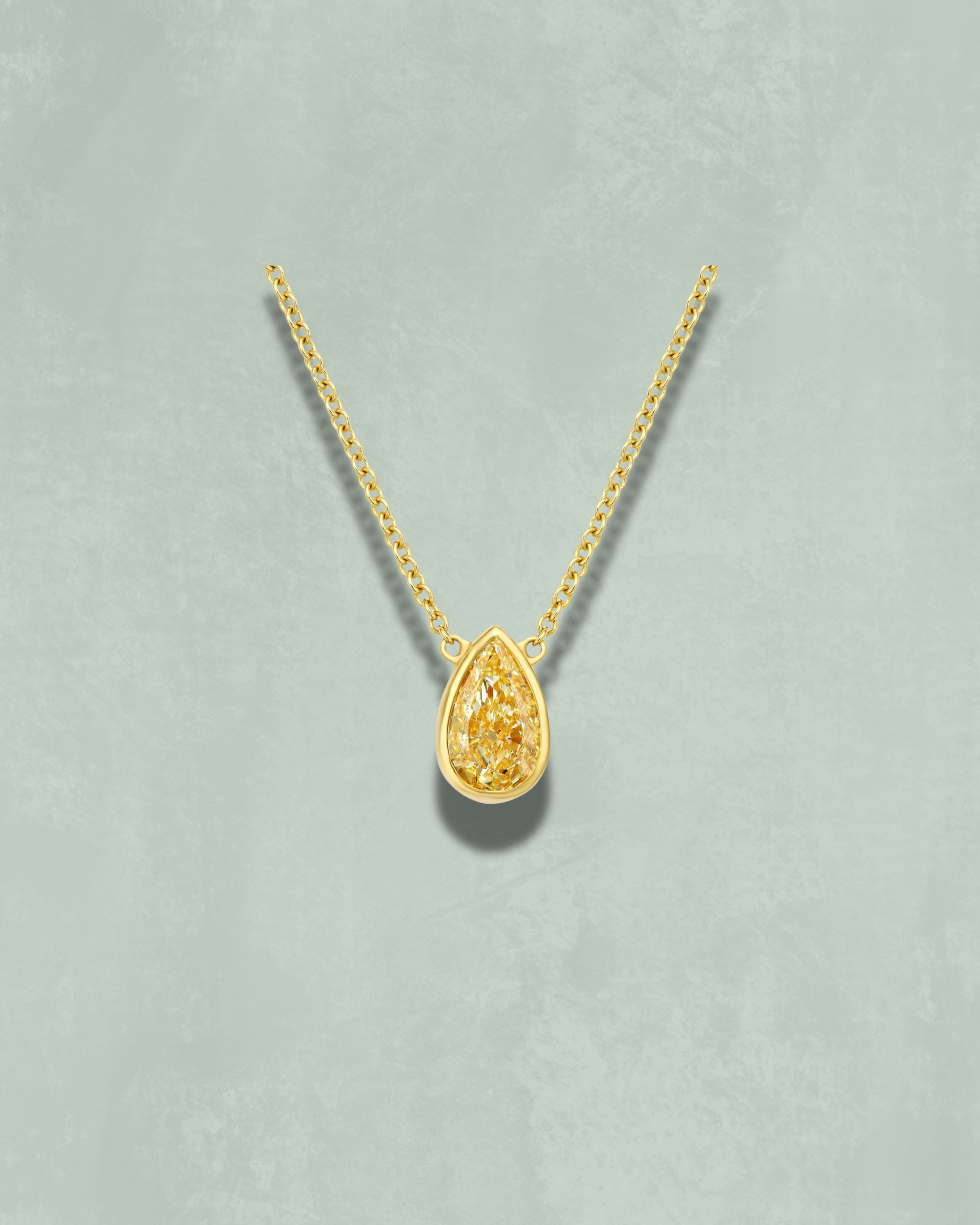 Pear Diamond Bezel Pendant