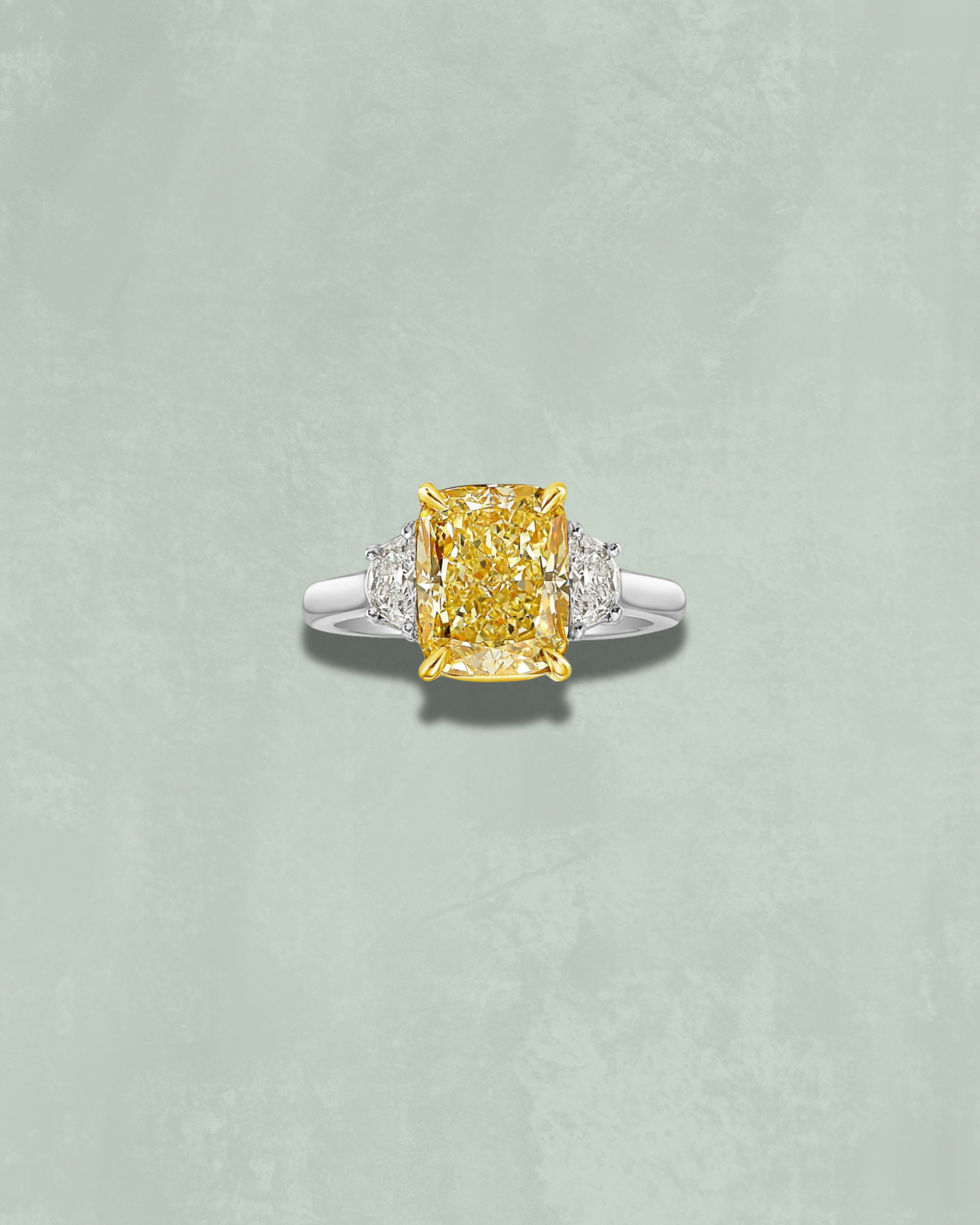 3.48ct Cushion 3 Stone