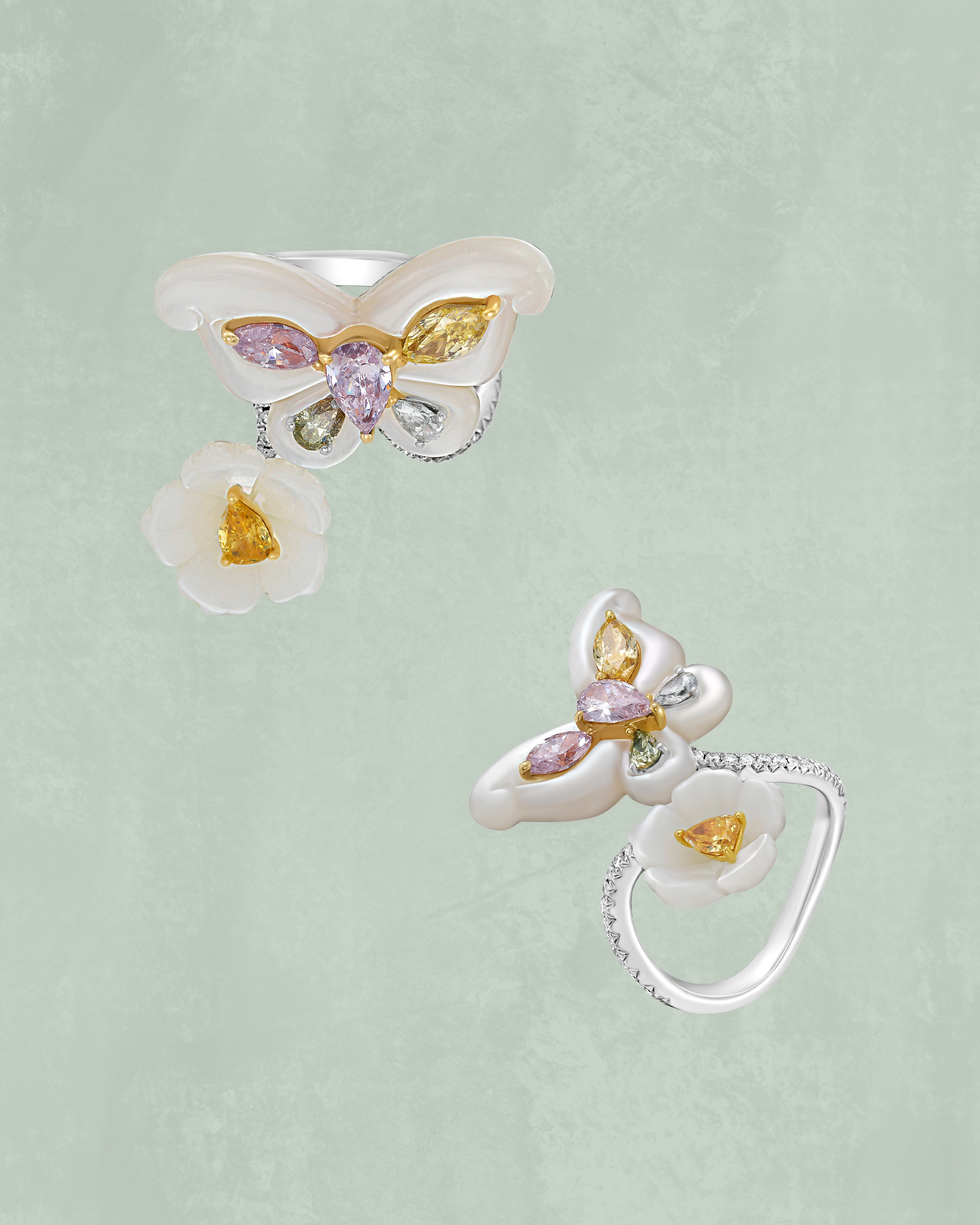 Mother of Pearl Diamond Butterfly