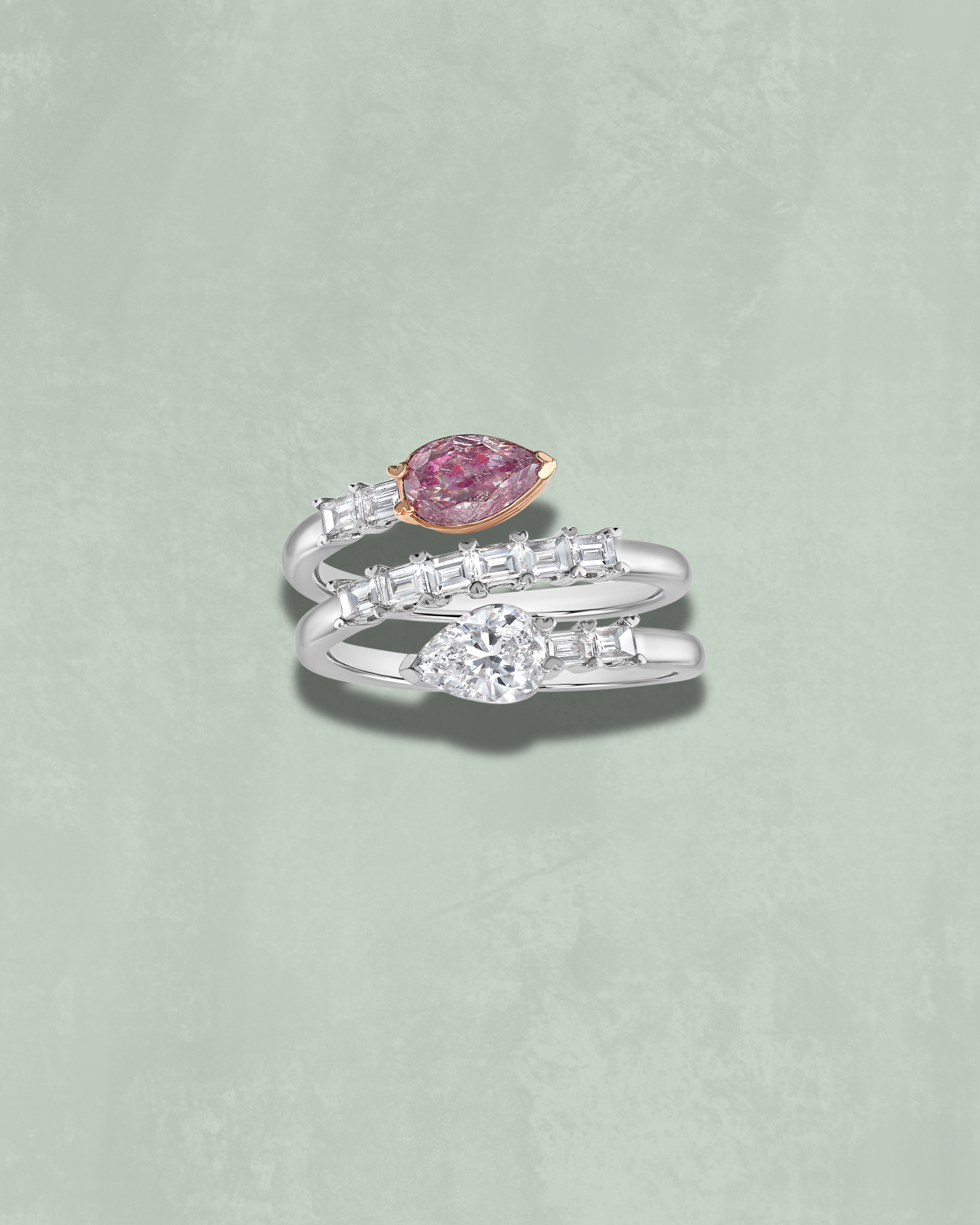 Pink & White Diamond Spiral