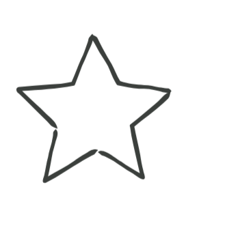 Empty star-shaped outline on a black background.