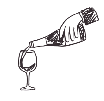 A hand pouring red wine into a wine glass.