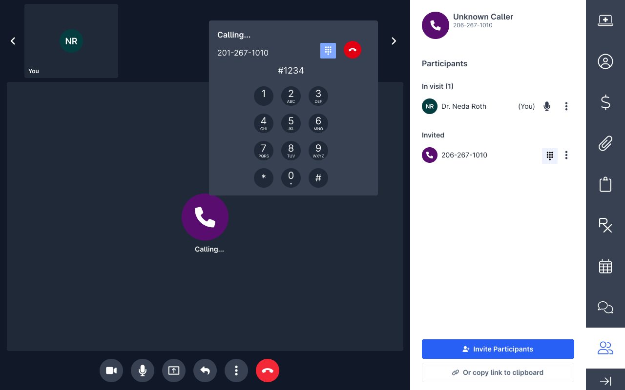 Telehealth Visit Dial Pad