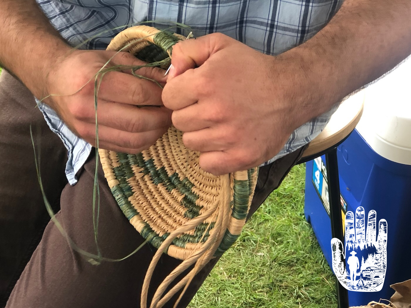 Weaving - basket-weaver's hands at work. By Shawndel N. Fraser, 2025. All rights reserved. 
