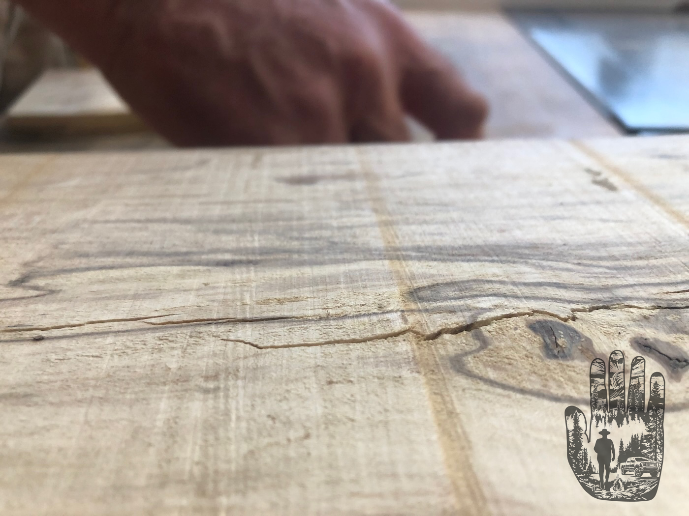 "Planing" - Builder's hand planing black cherry with mold. By Shawndel N. Fraser, 2026. All rights reserved. 