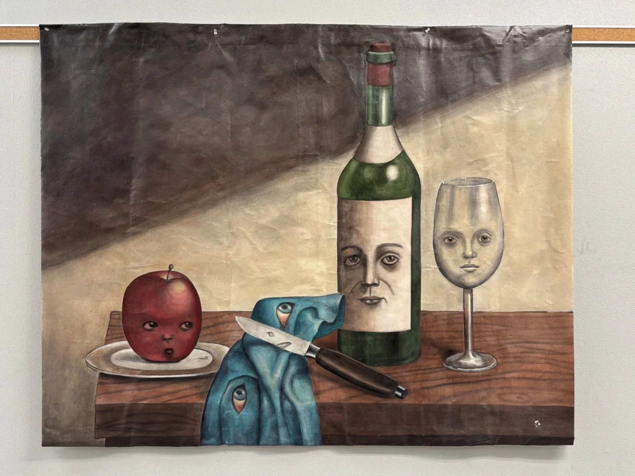 Off Broadway on Muslin, gloss sealed