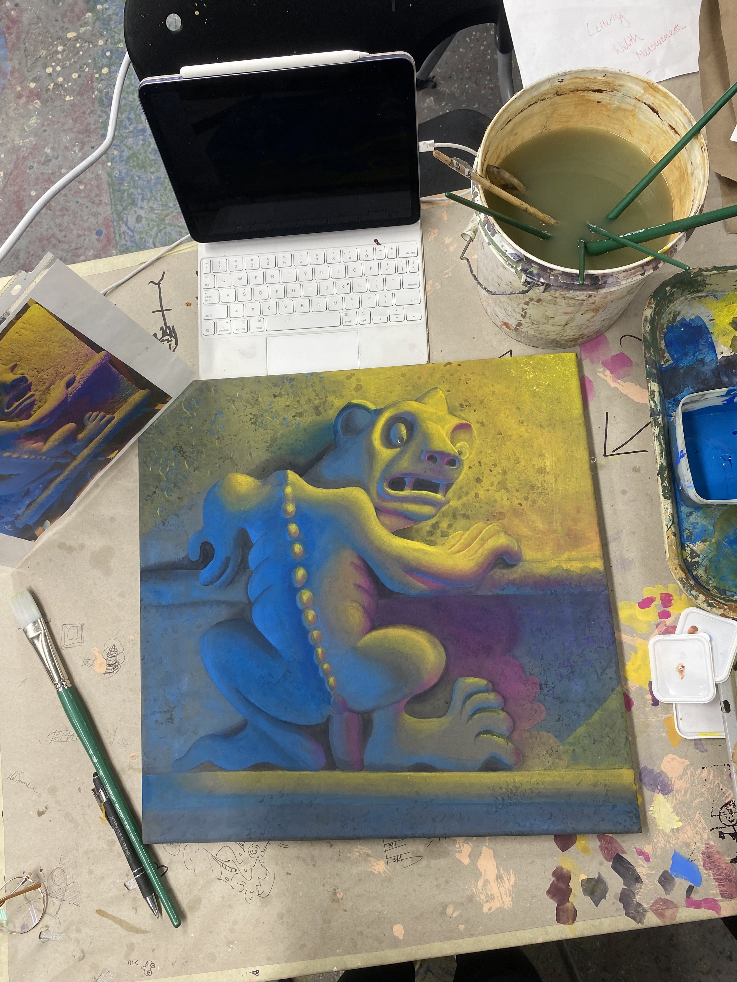 Bas Relief foam carving and Trompe l'Oeil