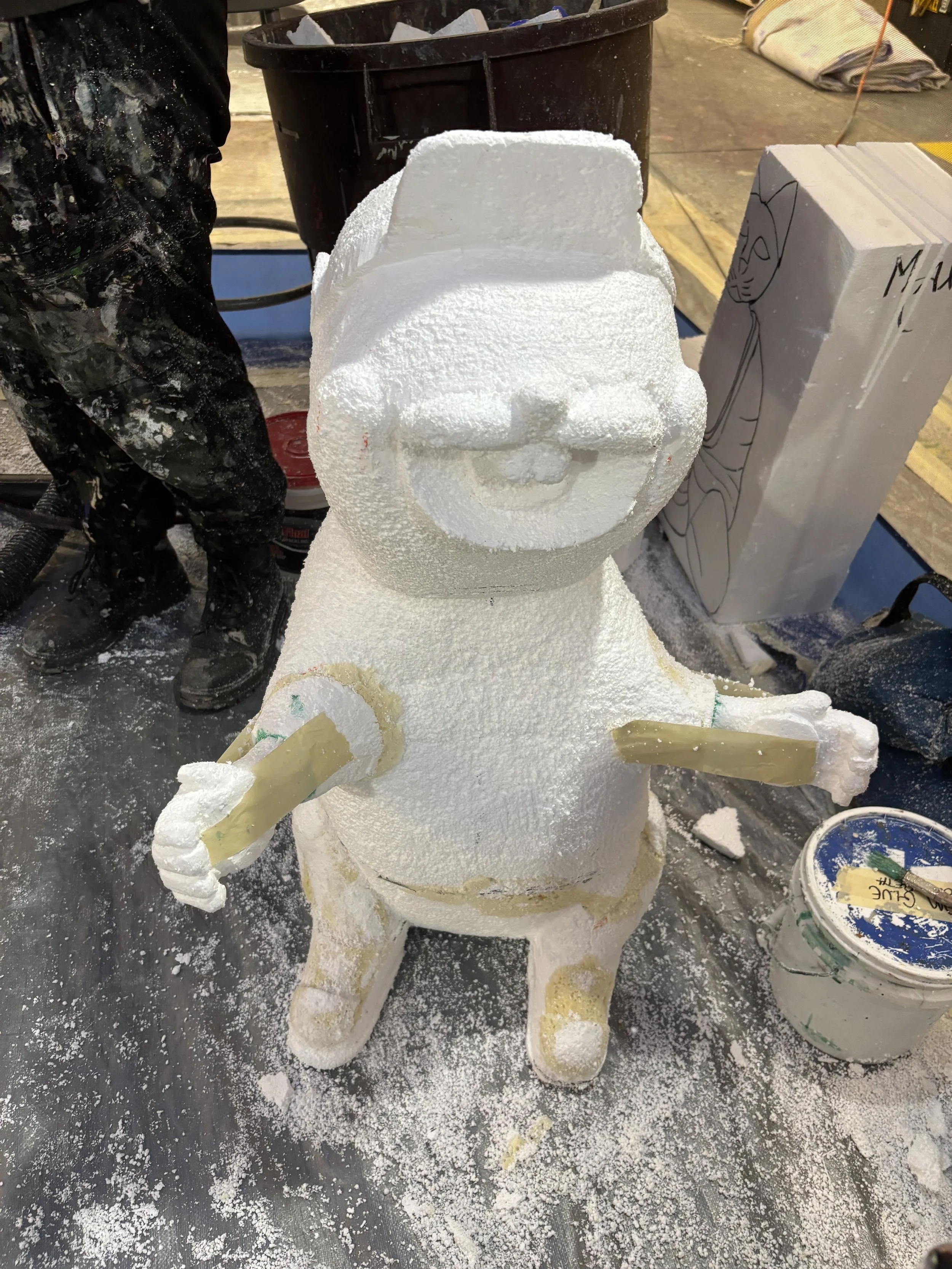 Relief foam carving Buc-ee statue