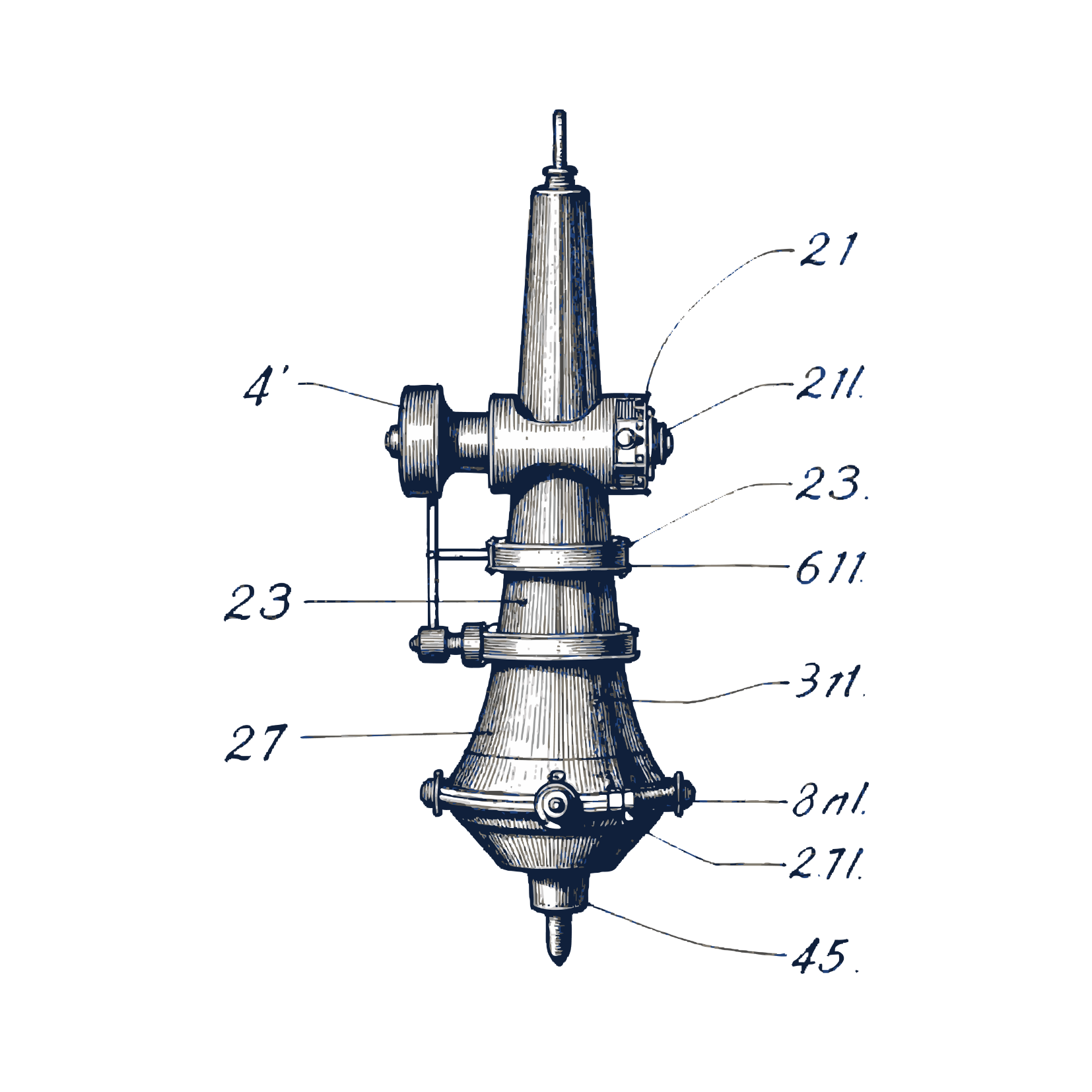 A detailed technical illustration of a shower head showing various labeled parts.