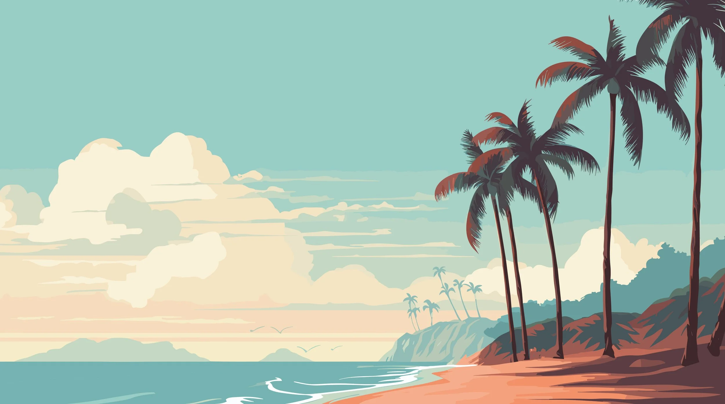Beach and palm trees