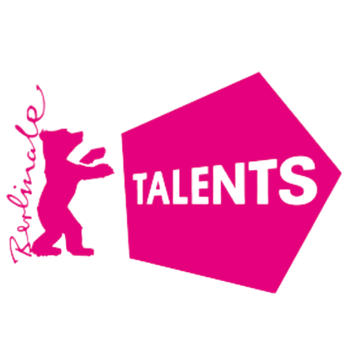 Pink text reading "Performing Talents" with a pink bear holding a pink shape that says "Talents" inside.
