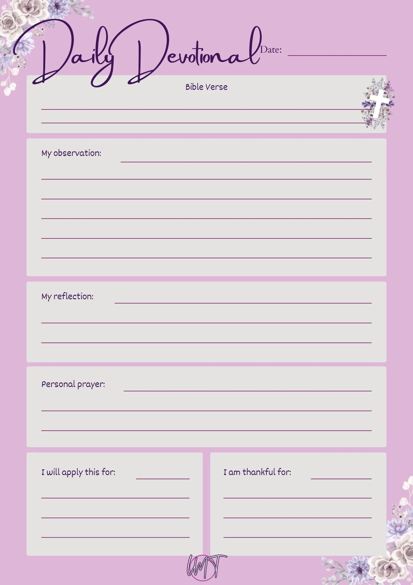 Daily Devotional Tracker - Digital Download