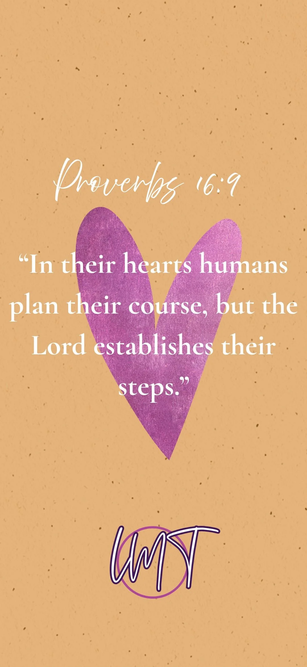 FREE Phone Wallpaper - Proverbs 16:9 - Lavender and Gold