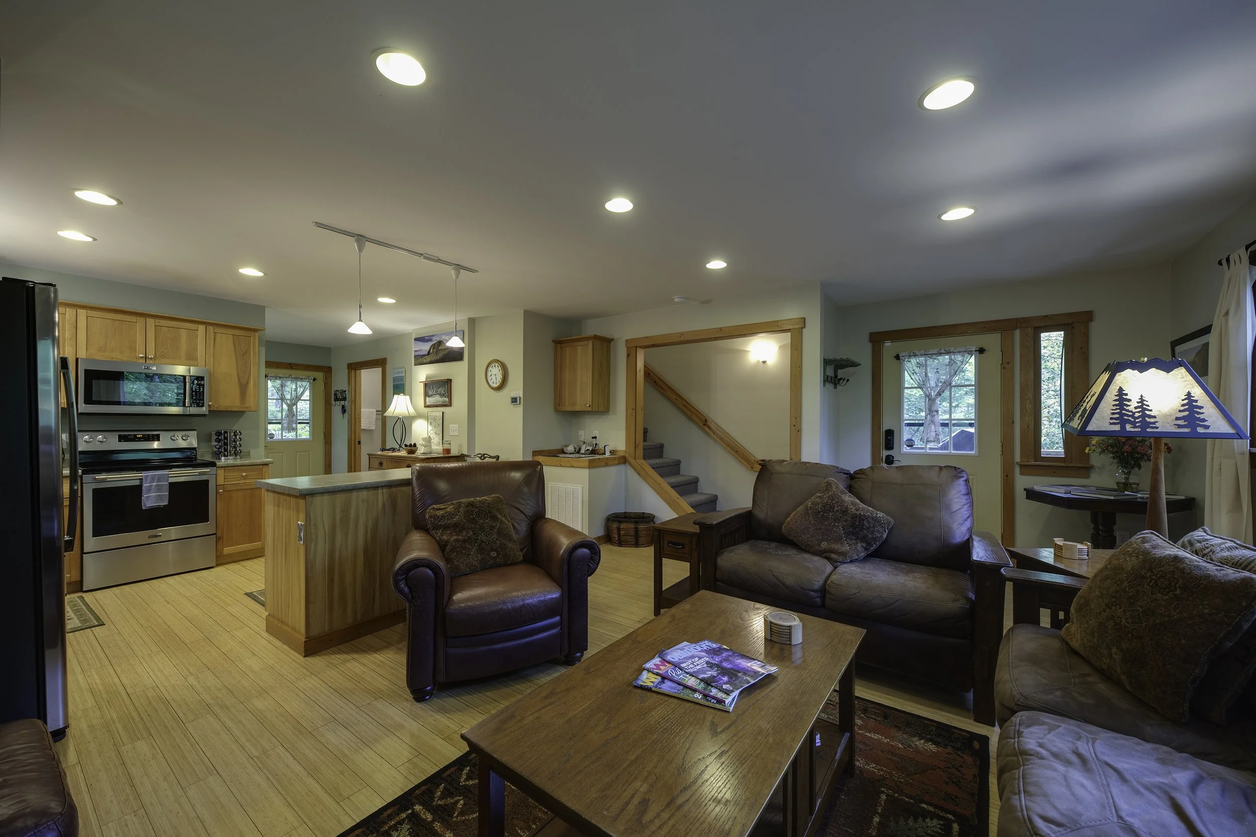 Modern cabin with open floor plan