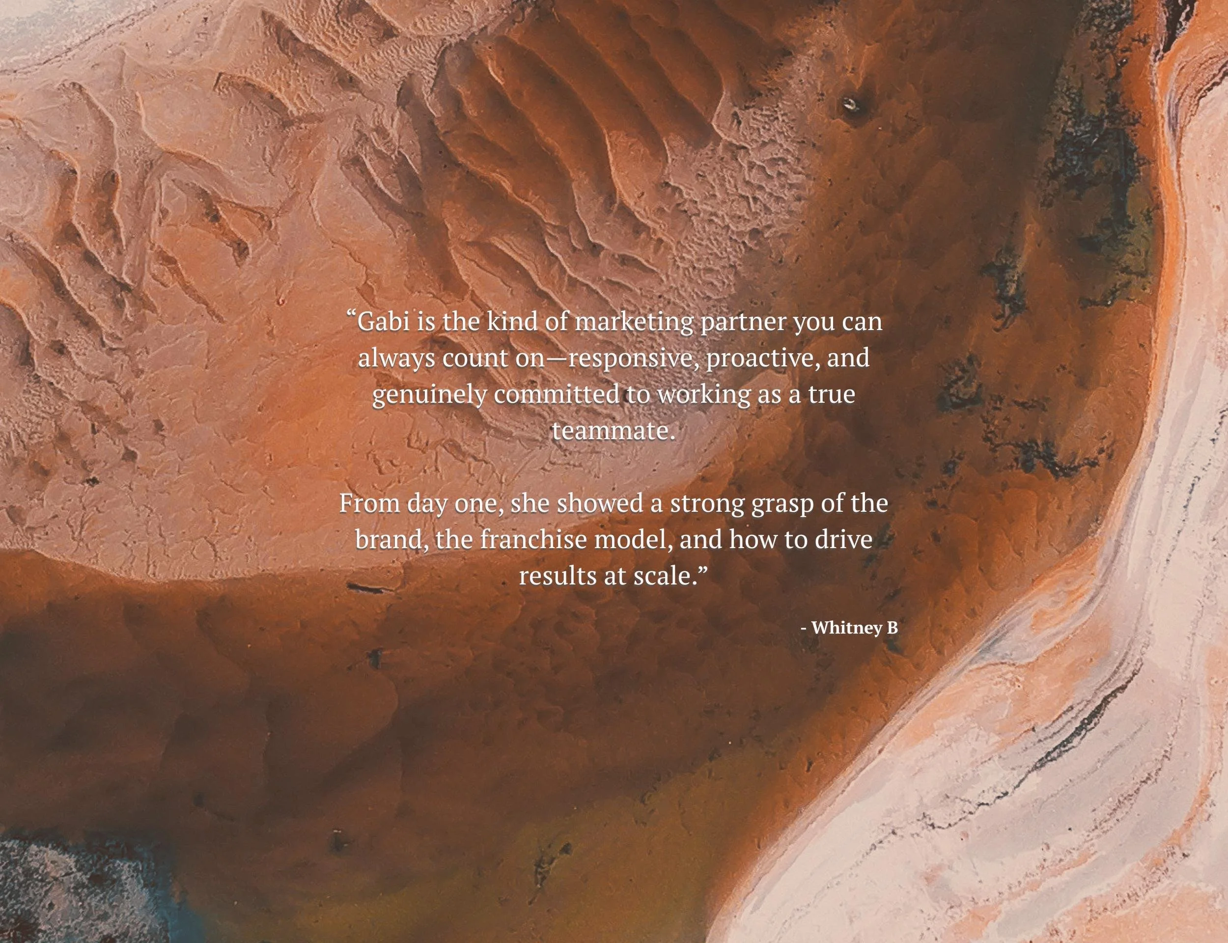 image of a quote stating Gabi is a dependable digital marketer