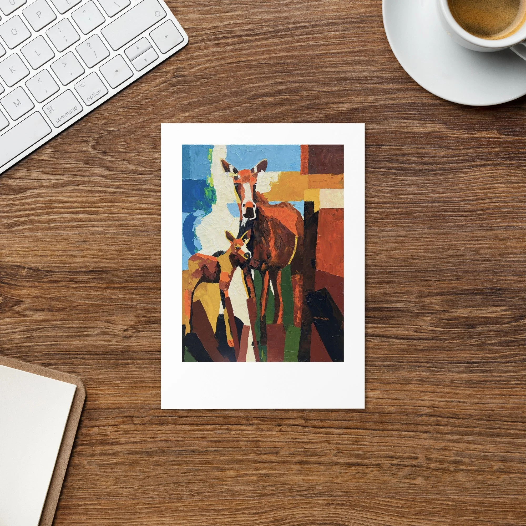 Cow and Calf Moose - Greeting Card