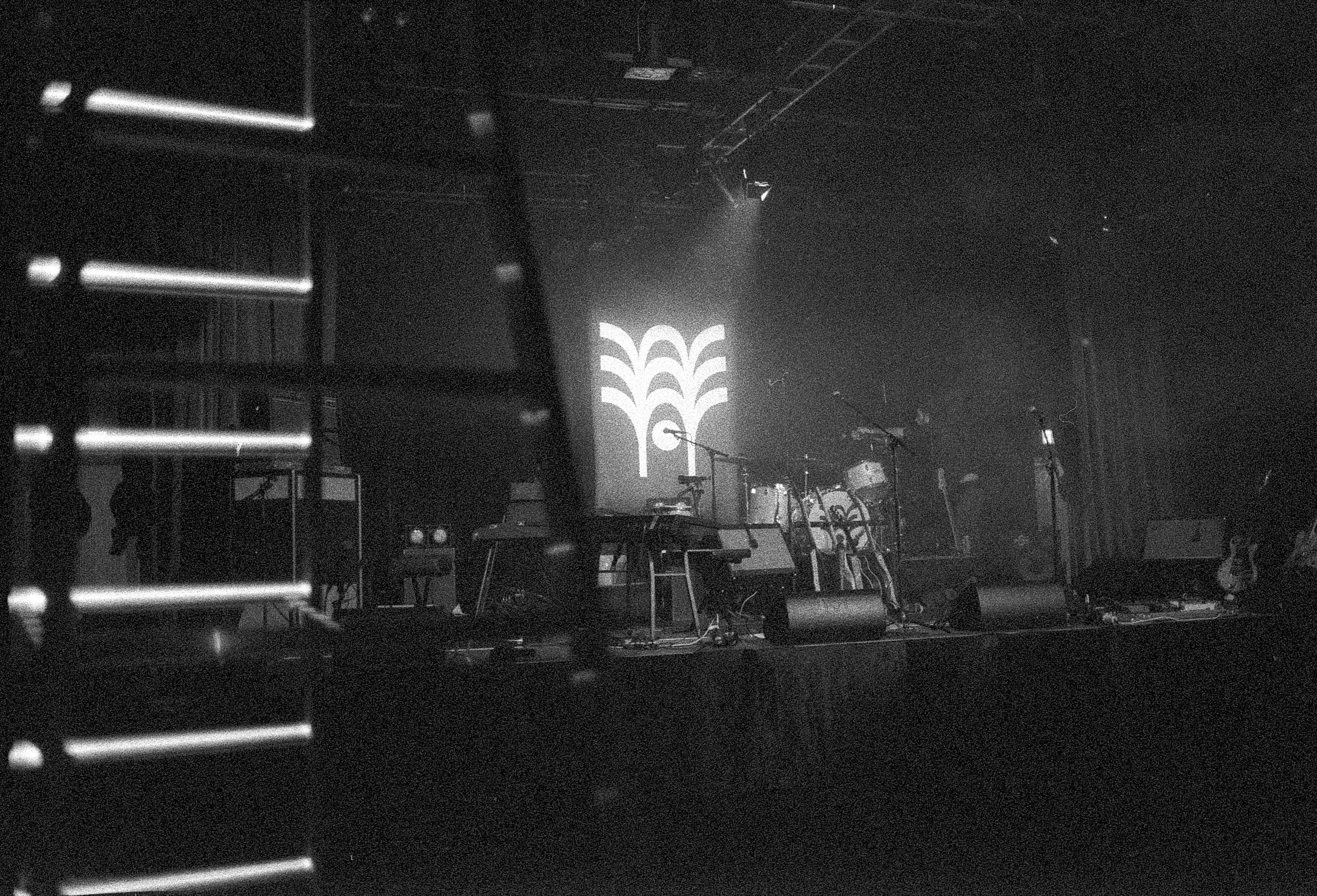 Empty stage before a live show, analogue photograph on 35mm film.