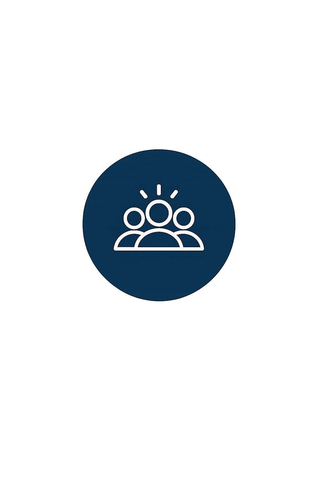 Facebook Messenger icon with a network symbol of three people in a dark blue circle.