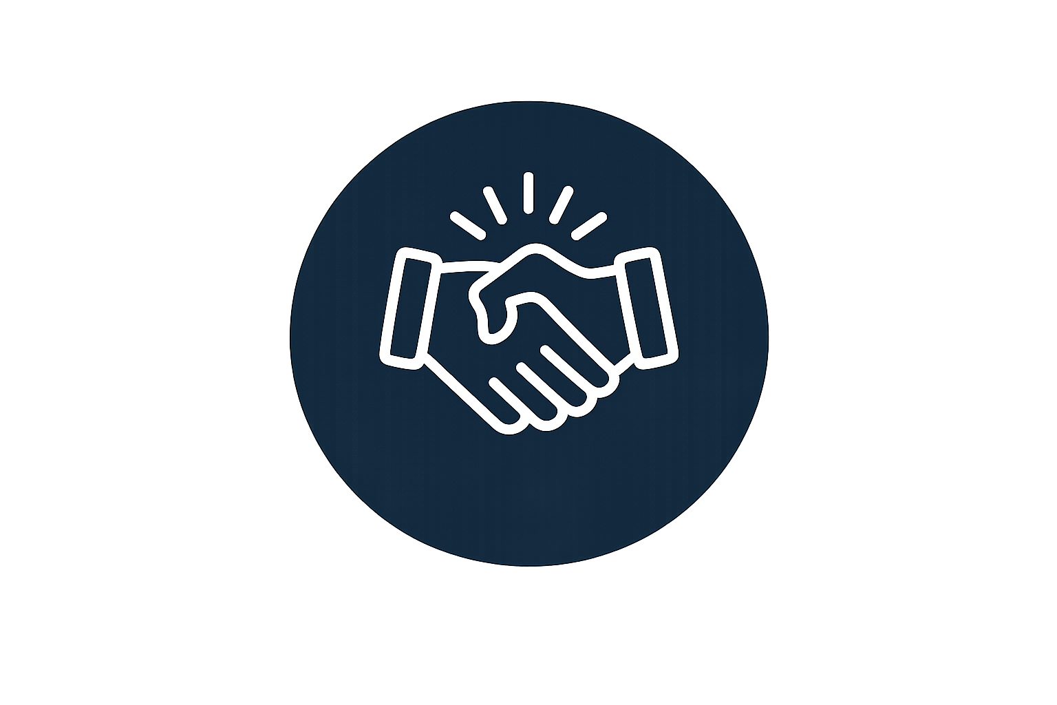 Neon icon of a handshake representing agreement or partnership.