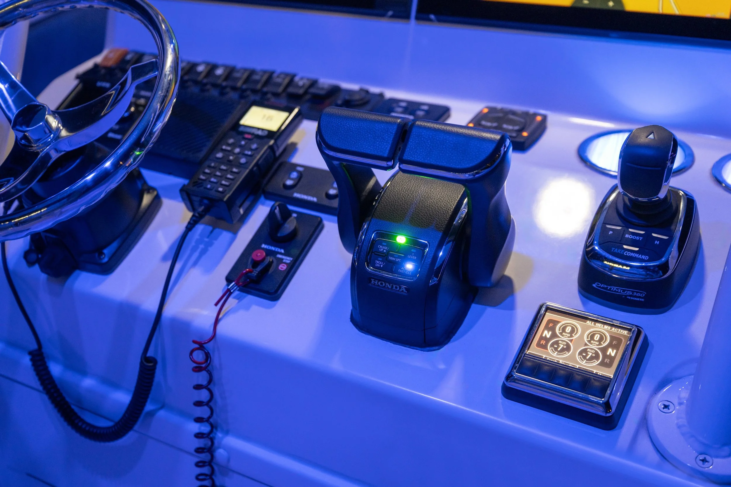 Honda BF350 installed on center console boat in Florida waters