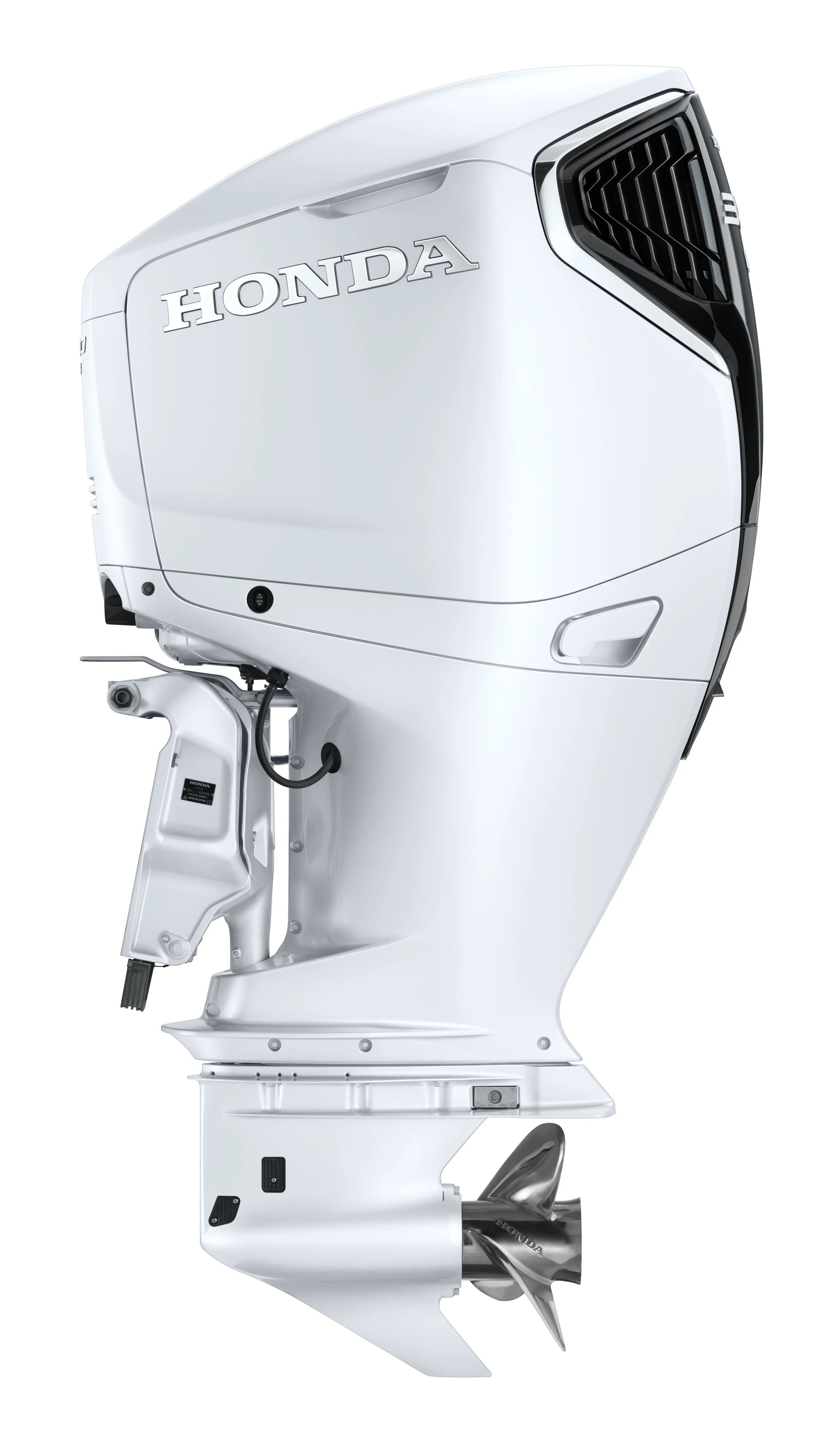 Honda BF350 350 horsepower marine outboard engine side view