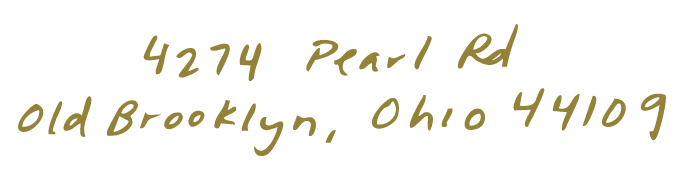 Handwritten address: 4274 Pearl Rd, Old Brooklyn, Ohio 44109.